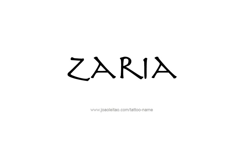 Tattoo Design  Name Zaria  