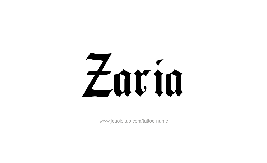 Tattoo Design  Name Zaria  