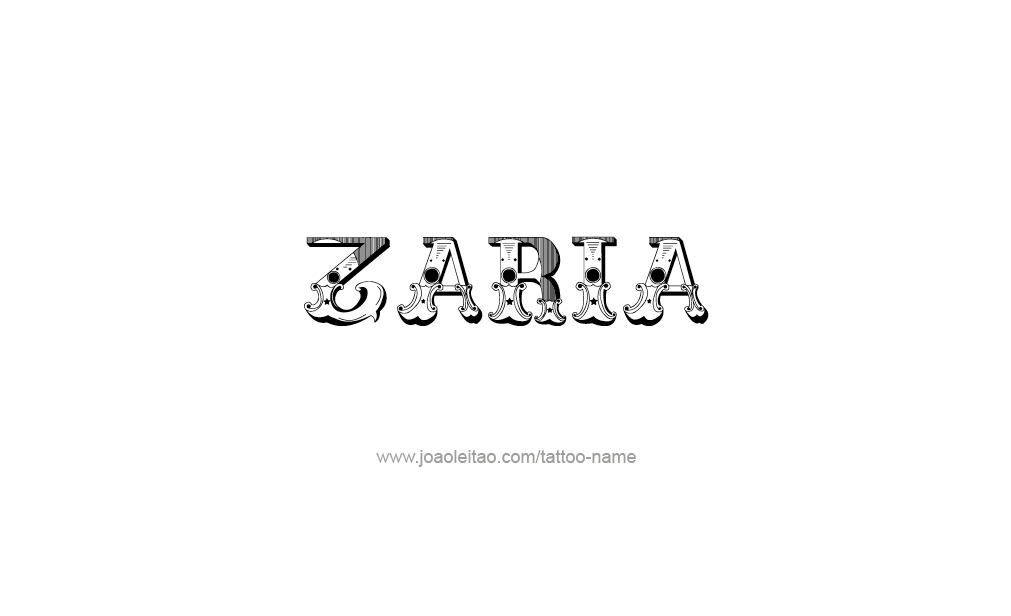 Tattoo Design  Name Zaria  