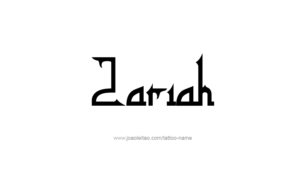 Tattoo Design  Name Zariah  