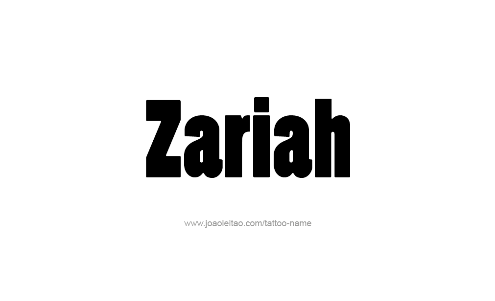 Tattoo Design  Name Zariah  