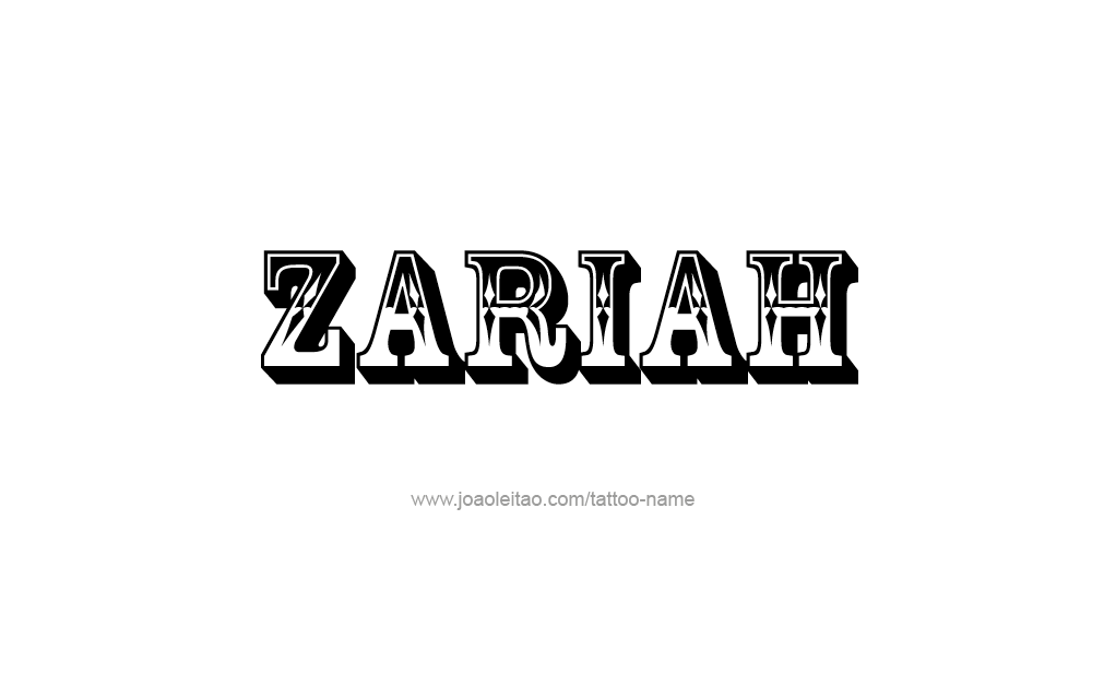 Tattoo Design  Name Zariah  