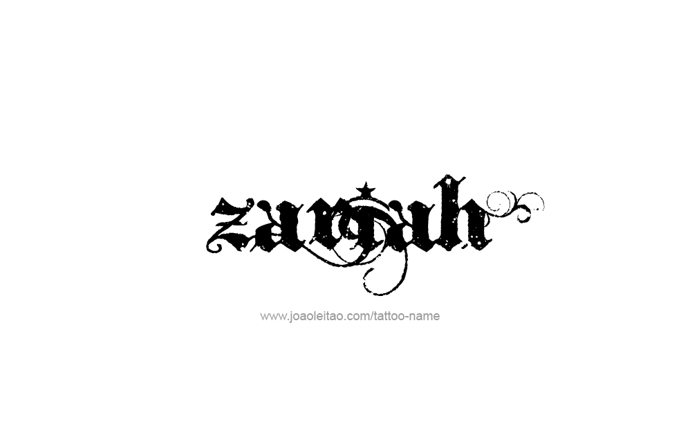 Zariah Name Tattoo Designs