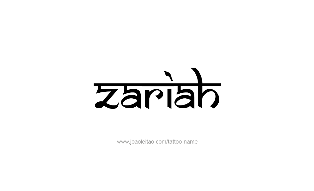 Tattoo Design  Name Zariah  