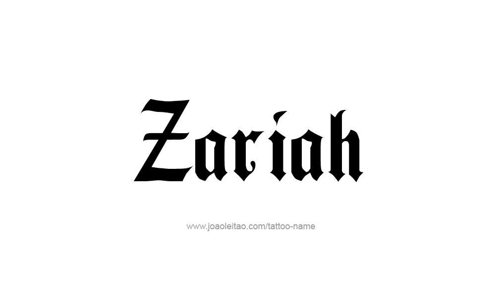 Tattoo Design  Name Zariah  