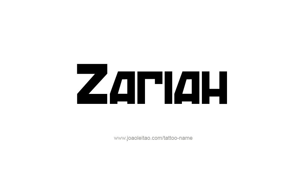 Tattoo Design  Name Zariah  