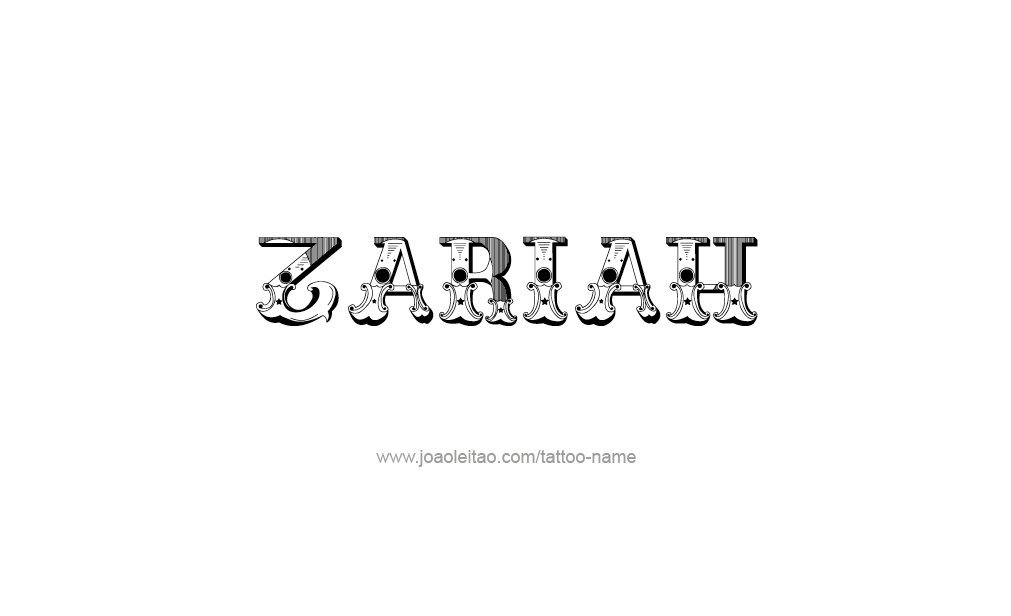 Tattoo Design  Name Zariah  