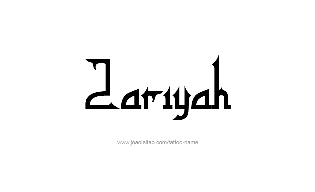 Zariyah Name Tattoo Designs