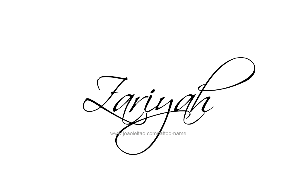 Tattoo Design  Name Zariyah  