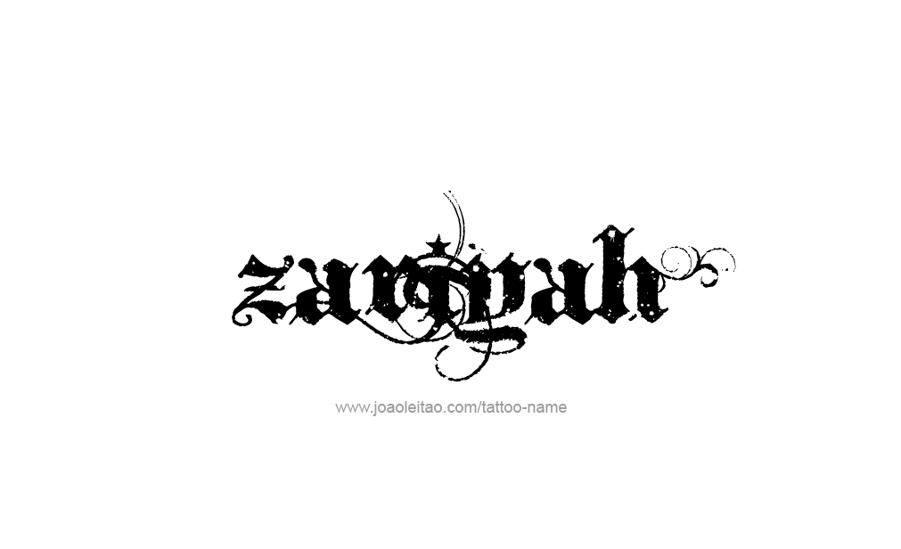 Tattoo Design  Name Zariyah  