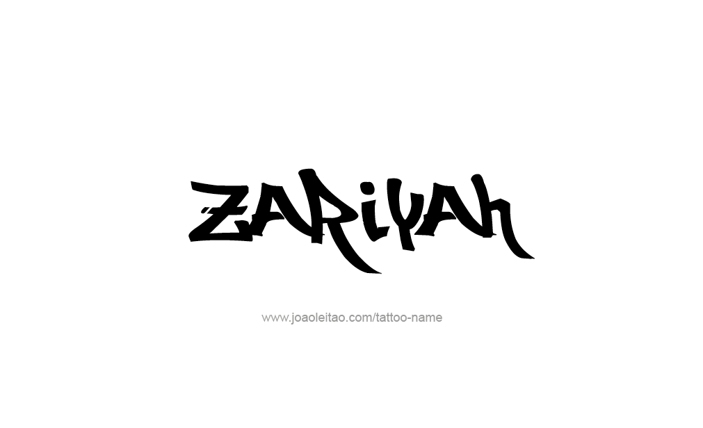 Tattoo Design  Name Zariyah  