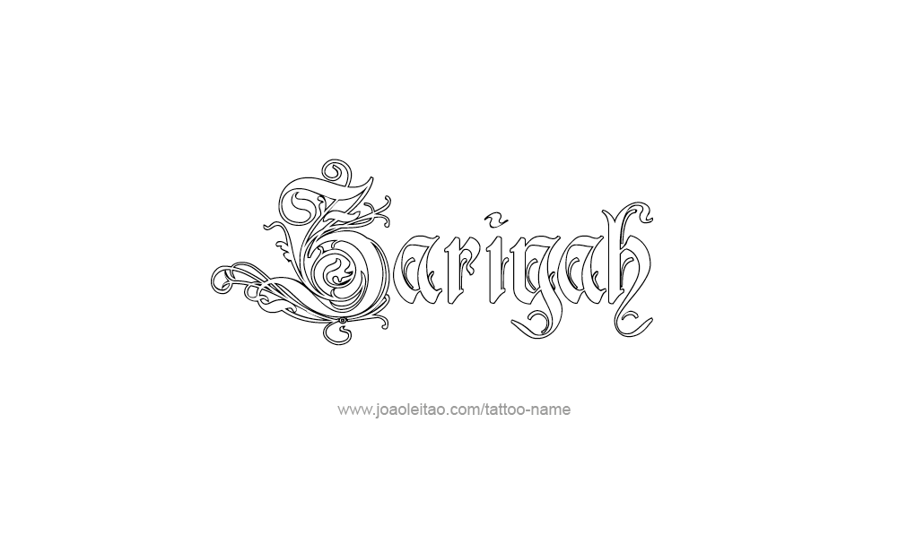 Tattoo Design  Name Zariyah  