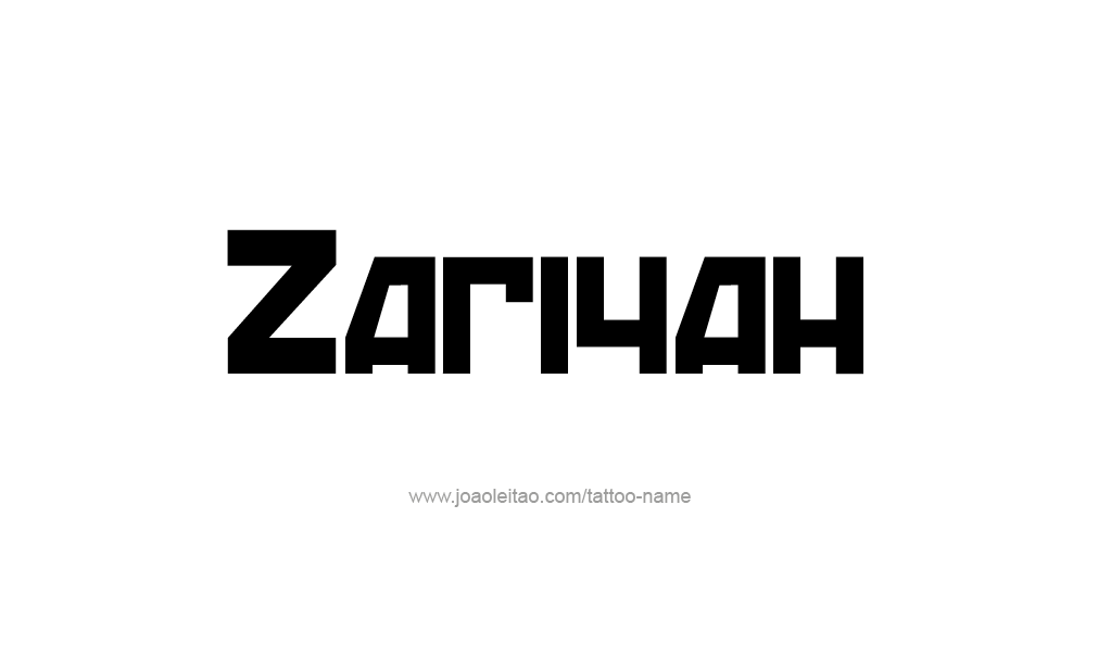 Tattoo Design  Name Zariyah  