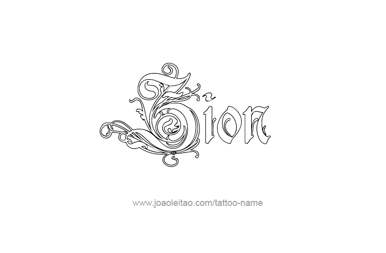 Tattoo Design  Name Zion  