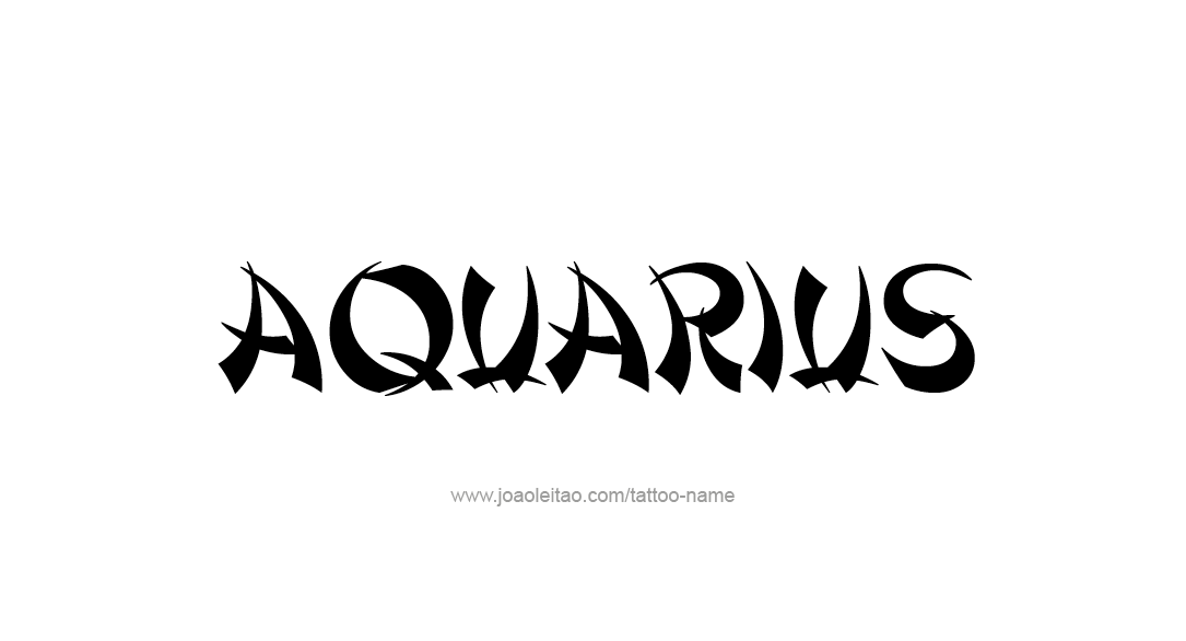 Tattoo Design Horoscope Name Aquarius