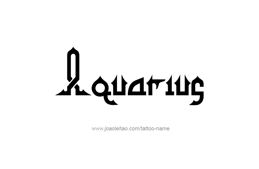 Tattoo Design Horoscope Name Aquarius