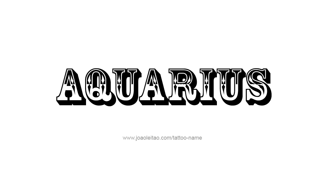 Tattoo Design Horoscope Name Aquarius