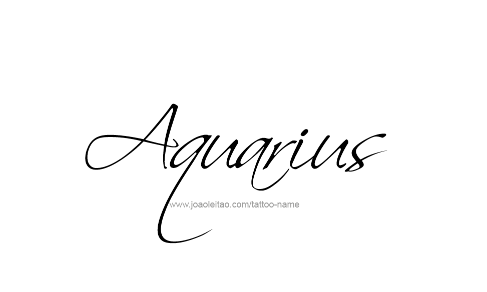 Tattoo Design Horoscope Name Aquarius