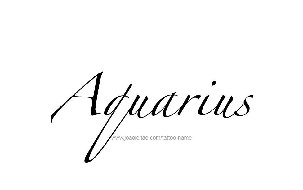 Tattoo Design Horoscope Name Aquarius