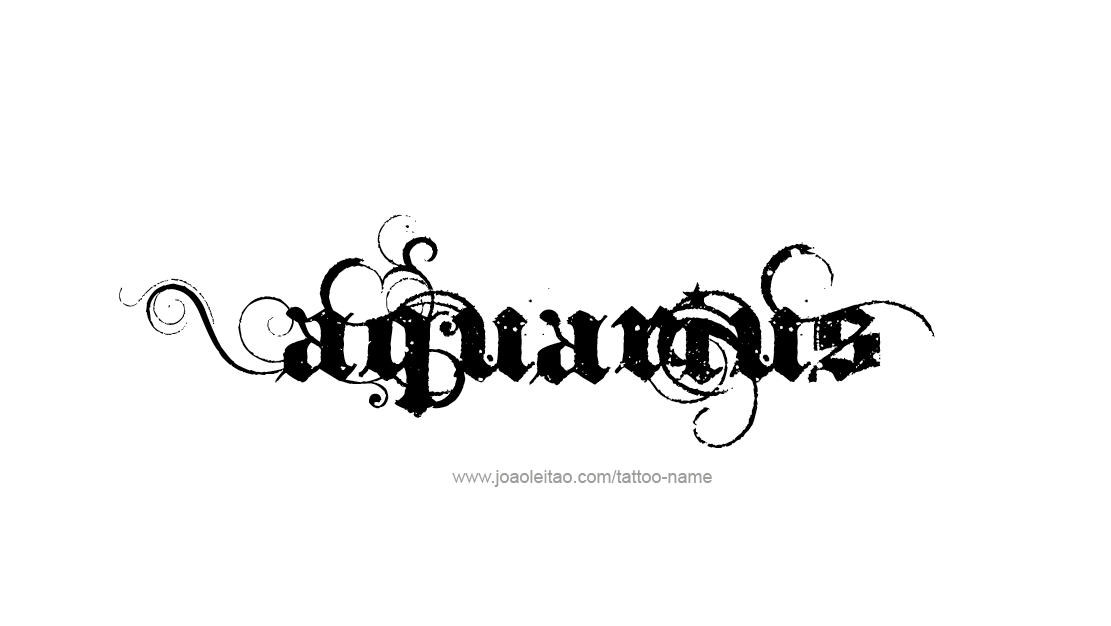 Tattoo Design Horoscope Name Aquarius