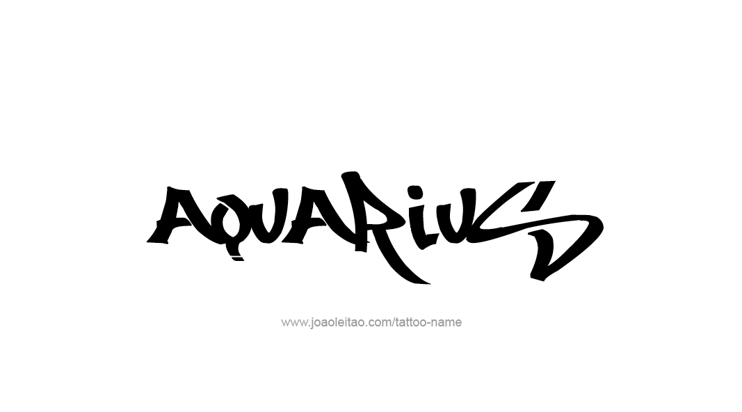 Tattoo Design Horoscope Name Aquarius