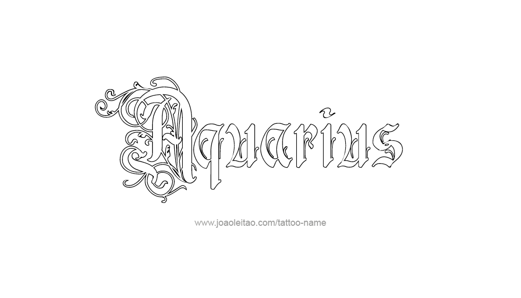 Tattoo Design Horoscope Name Aquarius