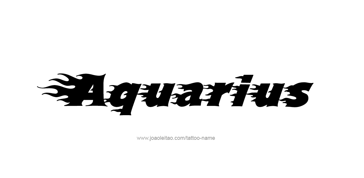 Tattoo Design Horoscope Name Aquarius