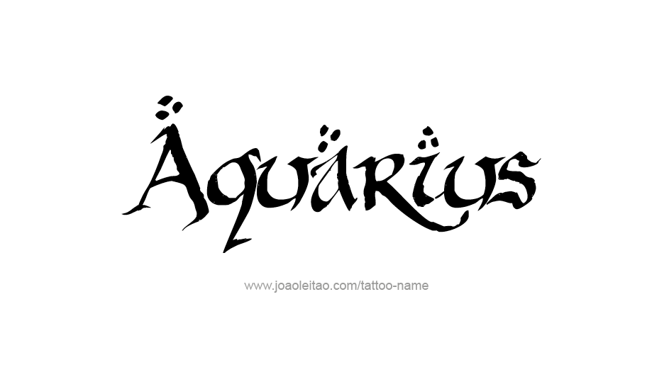 Tattoo Design Horoscope Name Aquarius