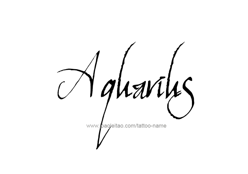 Tattoo Design Horoscope Name Aquarius