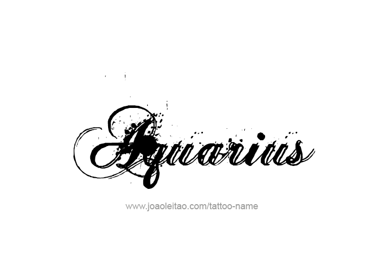 Tattoo Design Horoscope Name Aquarius