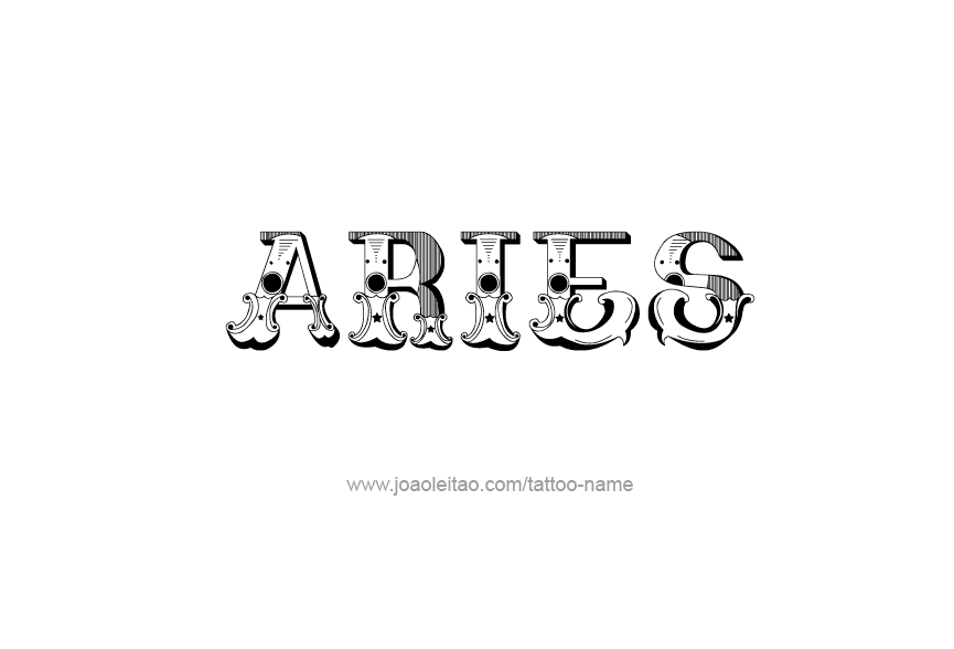 Tattoo Design Horoscope Name Aries