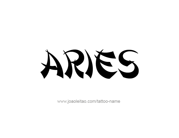 Tattoo Design Horoscope Name Aries