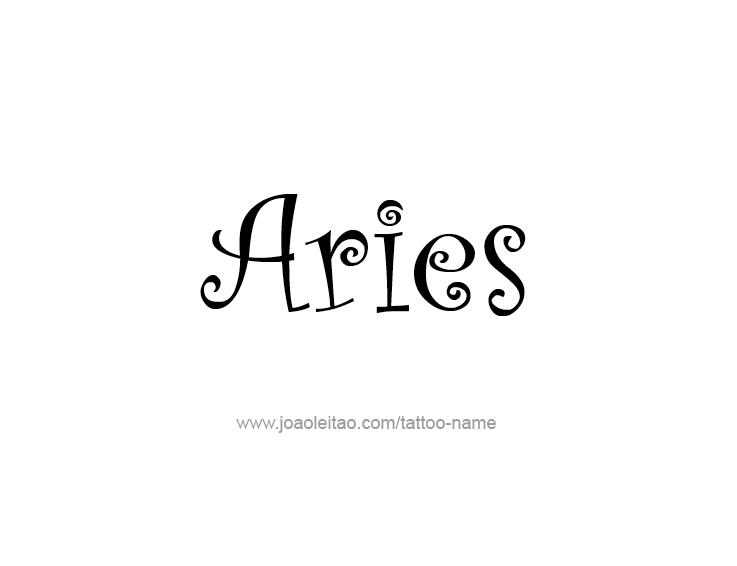 Tattoo Design Horoscope Name Aries