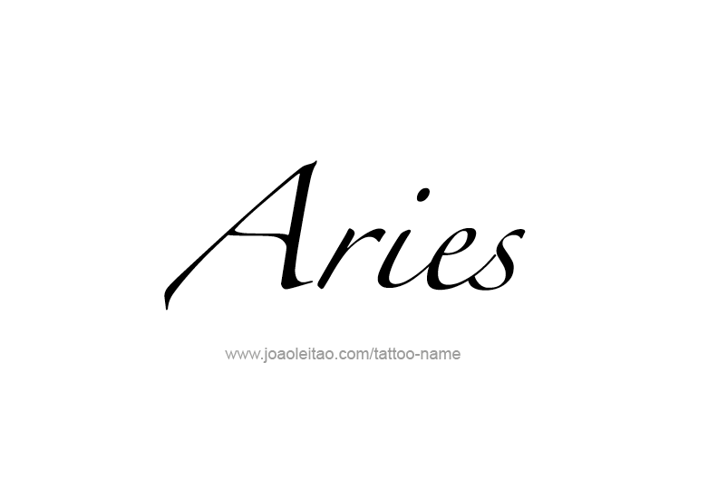 Tattoo Design Horoscope Name Aries