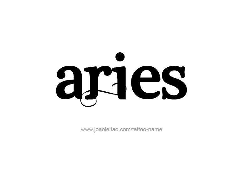 Tattoo Design Horoscope Name Aries