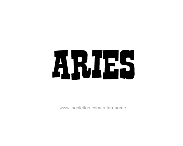 Tattoo Design Horoscope Name Aries