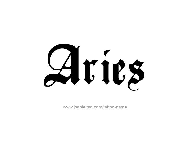 Tattoo Design Horoscope Name Aries