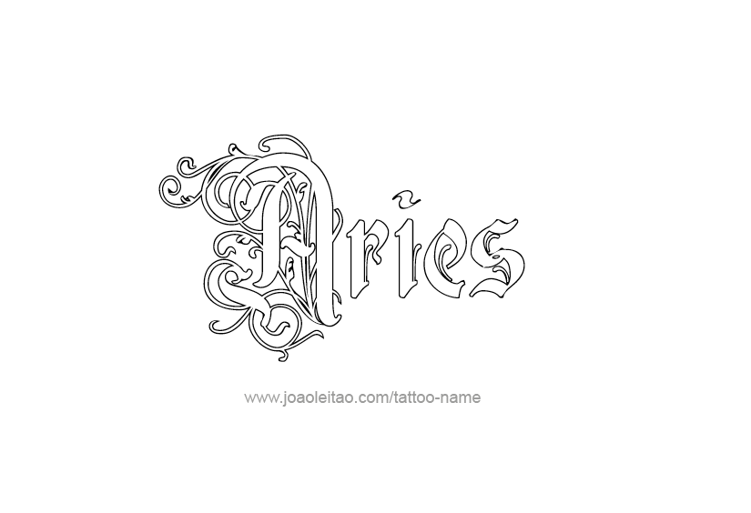 Tattoo Design Horoscope Name Aries