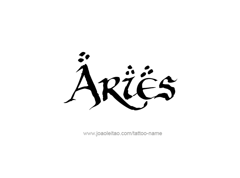 Tattoo Design Horoscope Name Aries