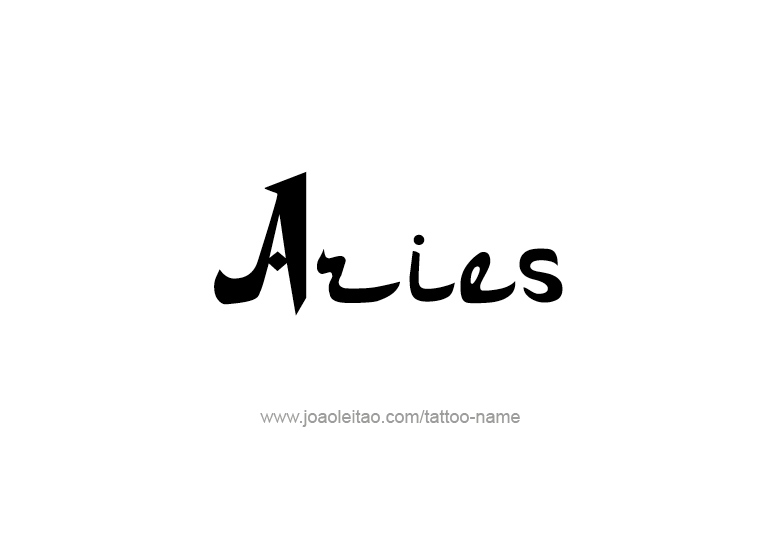 Tattoo Design Horoscope Name Aries