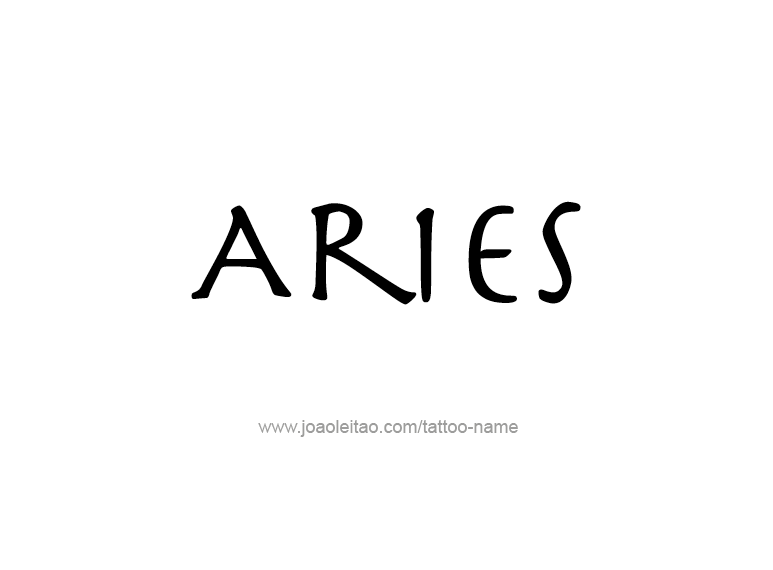 Tattoo Design Horoscope Name Aries