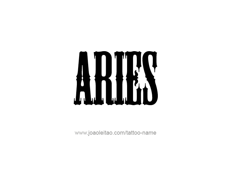 Tattoo Design Horoscope Name Aries