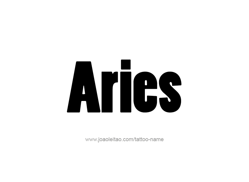 Tattoo Design Horoscope Name Aries