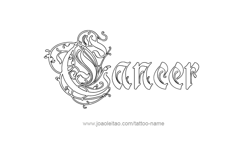 Tattoo Design Horoscope Name Cancer