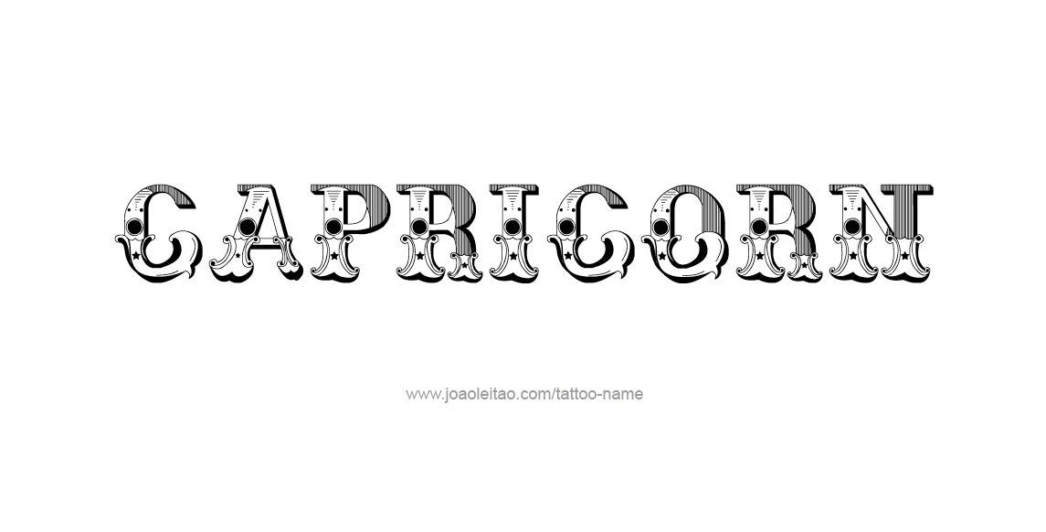 Tattoo Design Horoscope Name Capricorn