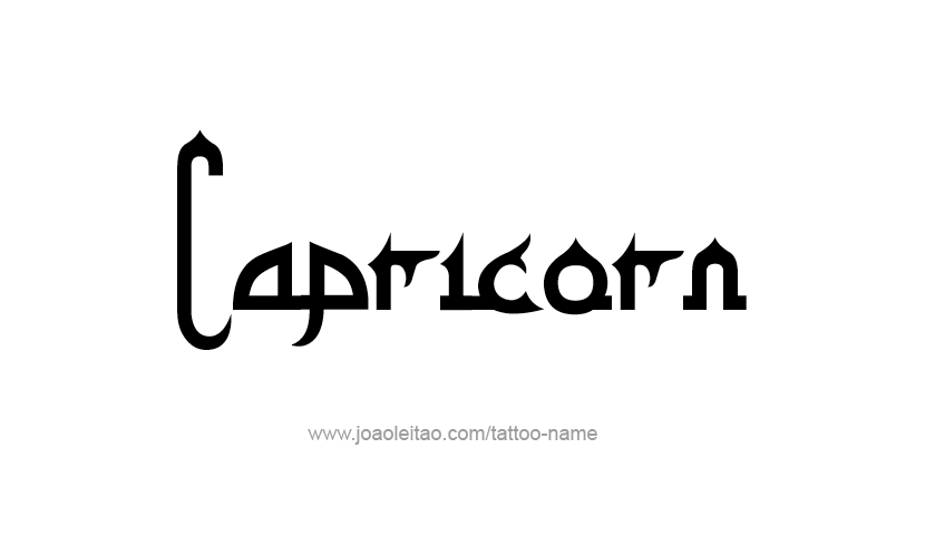 Tattoo Design Horoscope Name Capricorn