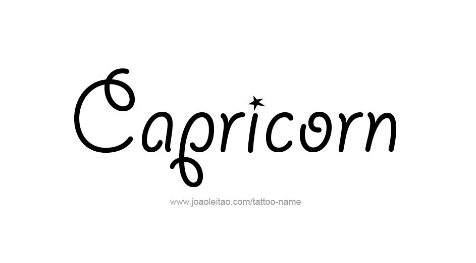 Tattoo Design Horoscope Name Capricorn