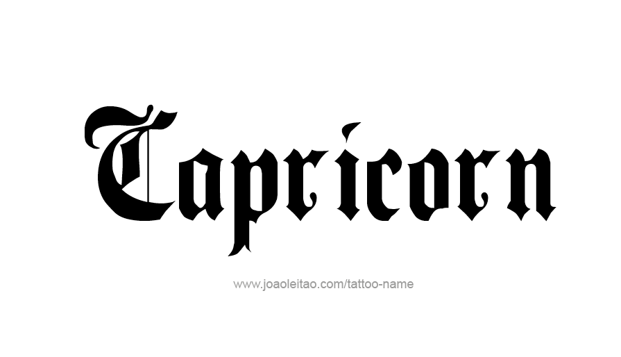 Tattoo Design Horoscope Name Capricorn