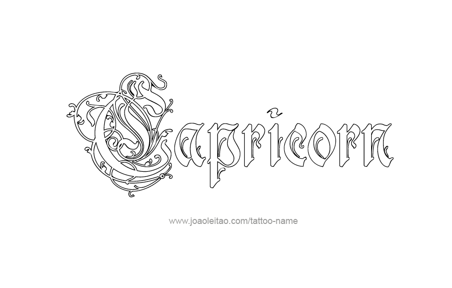 Tattoo Design Horoscope Name Capricorn