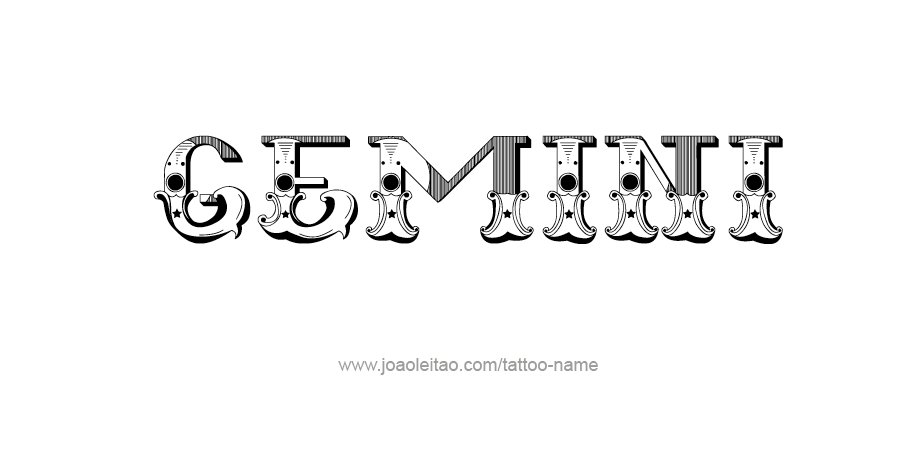 Tattoo Design Horoscope Name Gemini